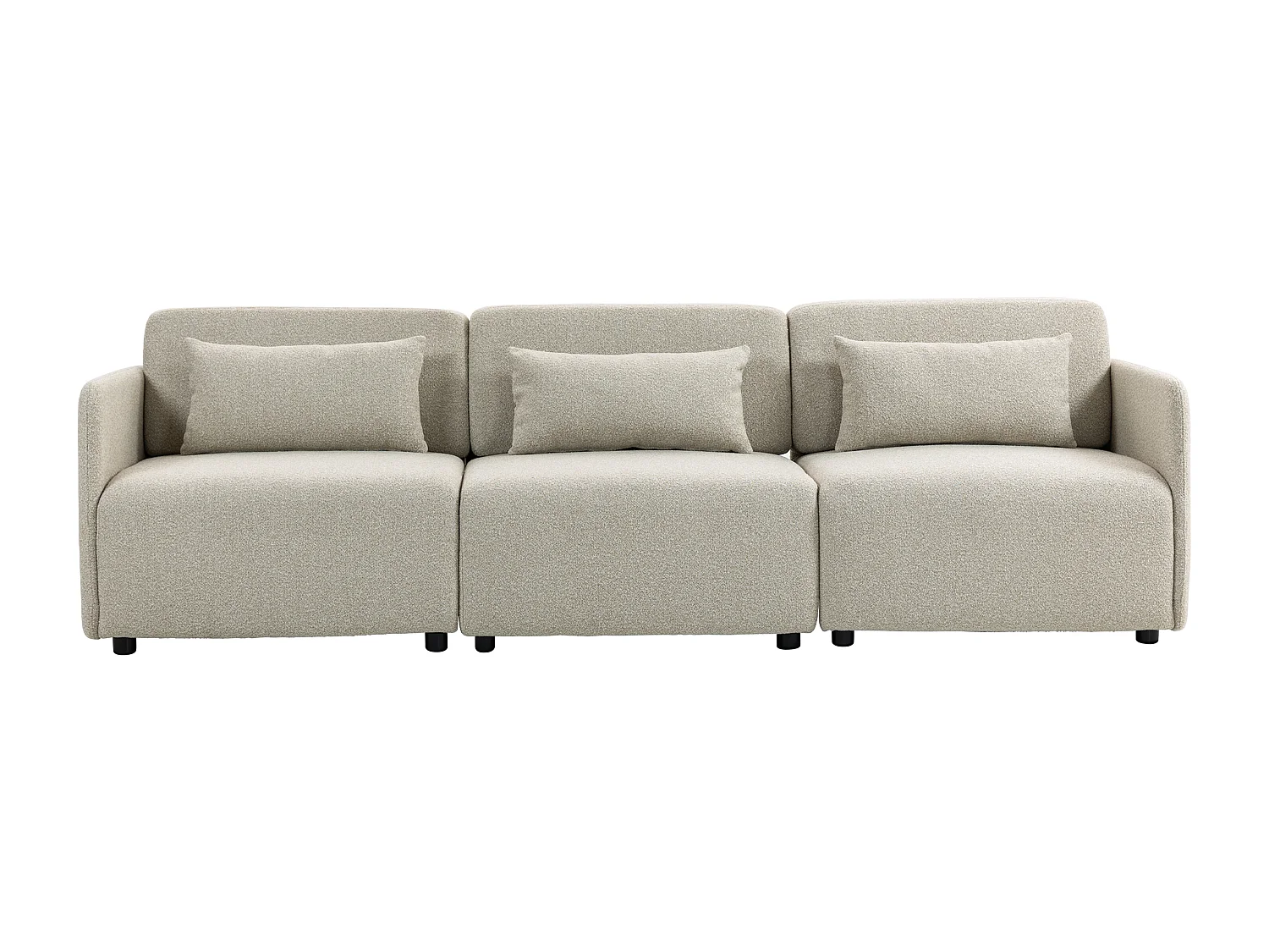 Canapé modulable 3 places MIA en tissu beige