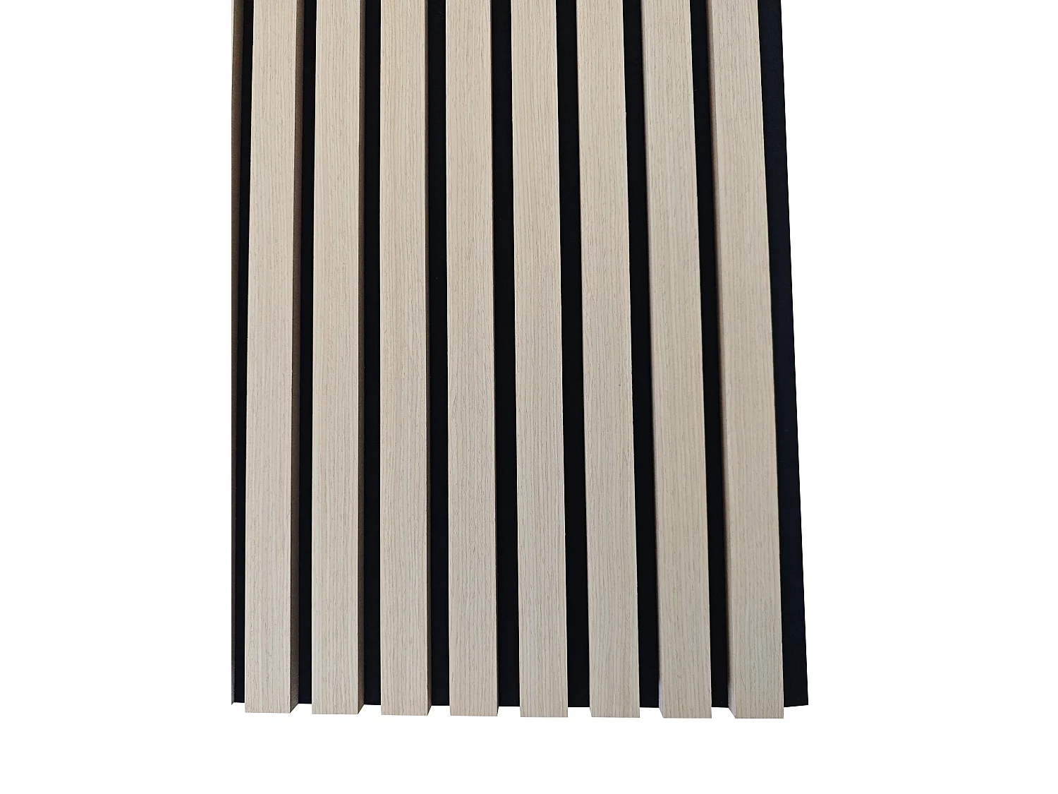 Lot de 3 Panneaux Muraux Décoratifs Acoustiques Bois MDF 240x60cm Chêne blanc  AntiBruit, Facile à Poser