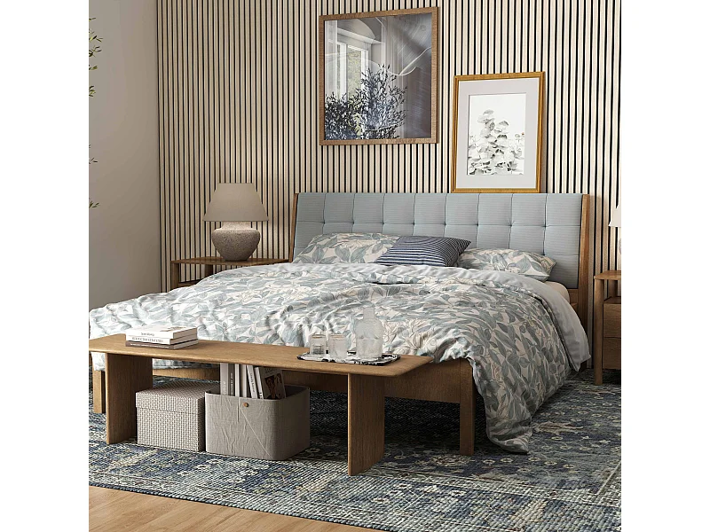 Lot de 3 Panneaux Muraux Décoratifs Acoustiques Bois MDF 240x60cm Chêne blanc  AntiBruit, Facile à Poser