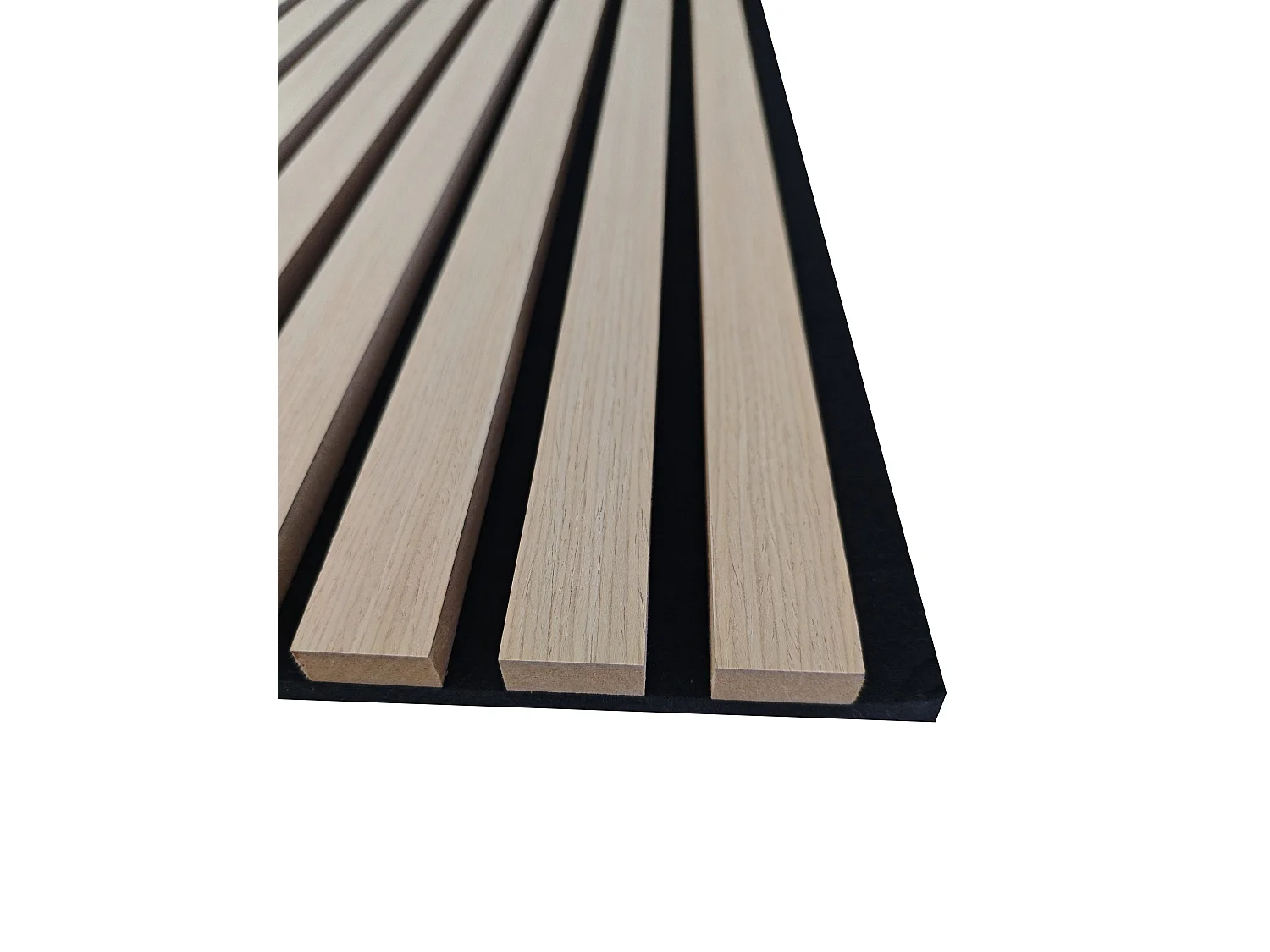 Lot de 2 Panneaux Muraux Décoratifs Acoustiques Bois MDF 260x30cm Chêne noi  AntiBruit, Facile à Poser