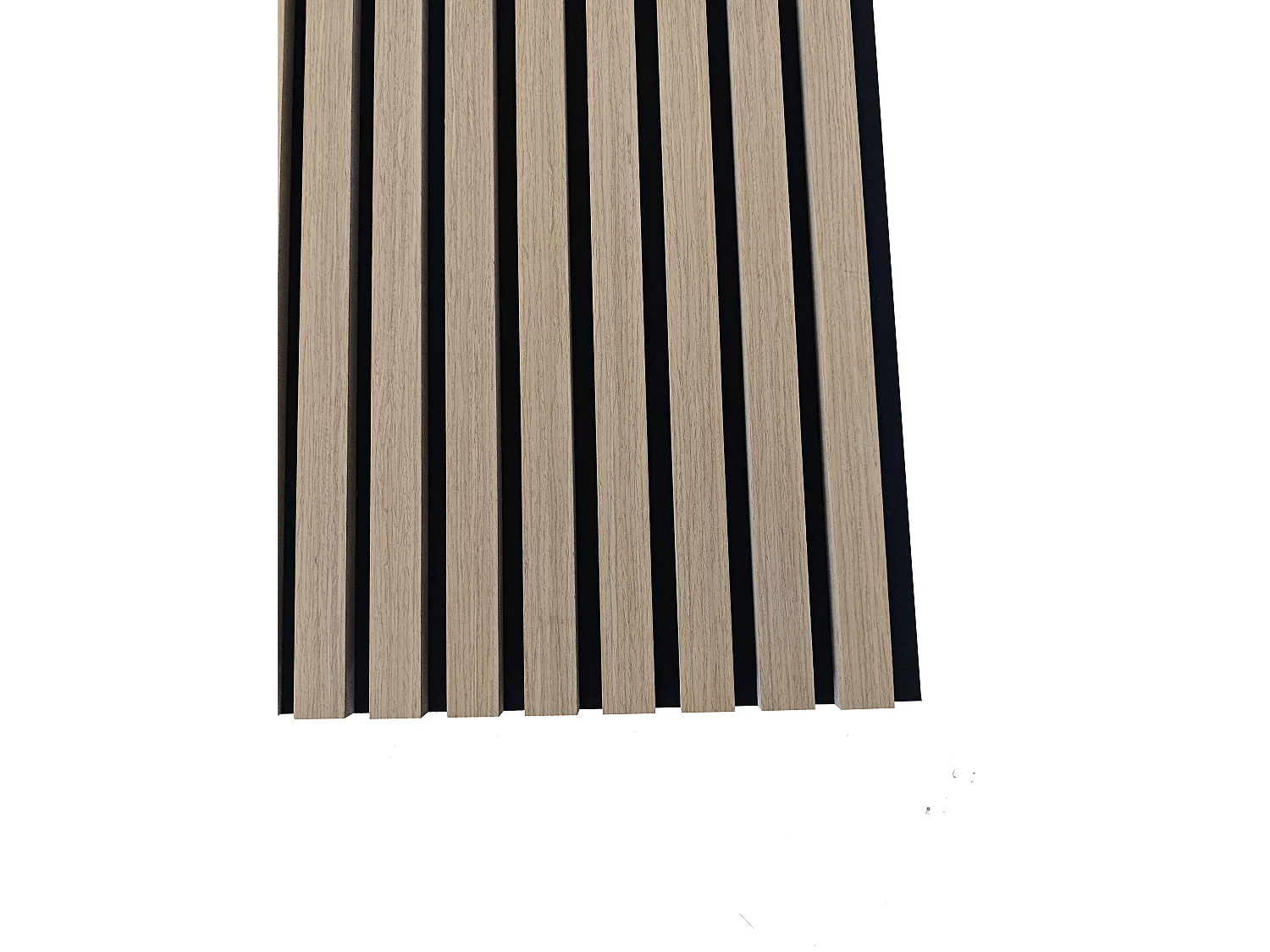 Set van 3 decoratieve akoestische wandpanelen van MDF-hout 260 x 30 cm donker eiken  geluiddempend, eenvoudig te bevestigen