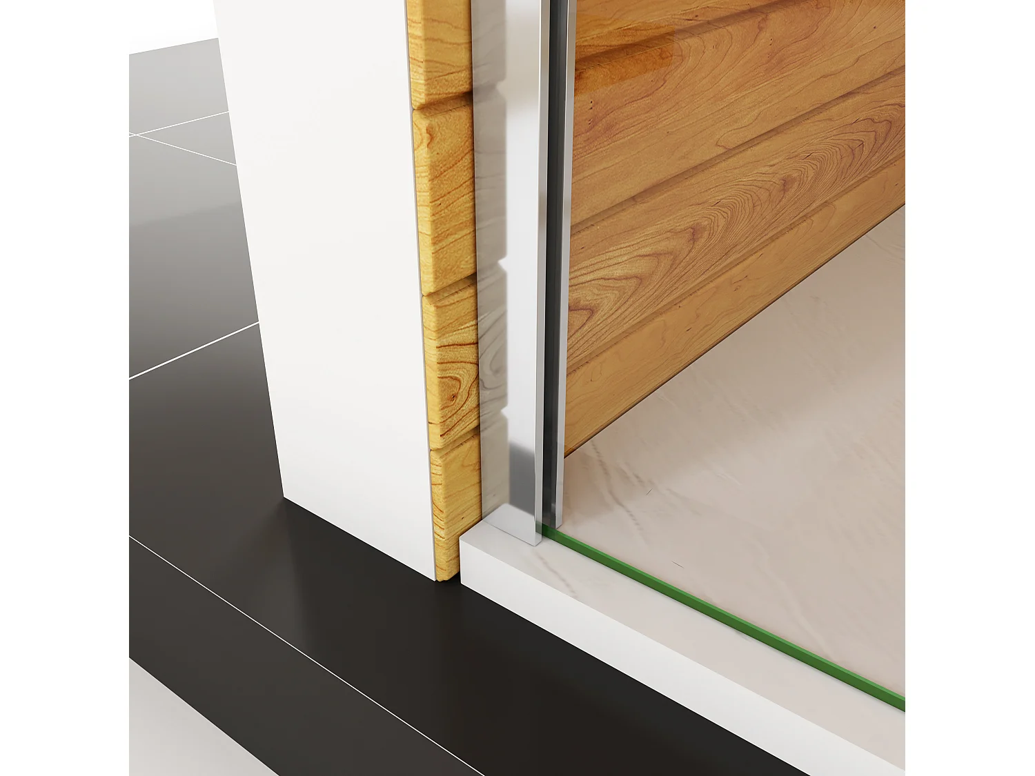 AICA paroi de douche à l’italienne fixe 70x190cm, style bandes horizontales, en 7mm verre anticalcaire, livré avec barre de stabilisation extensible