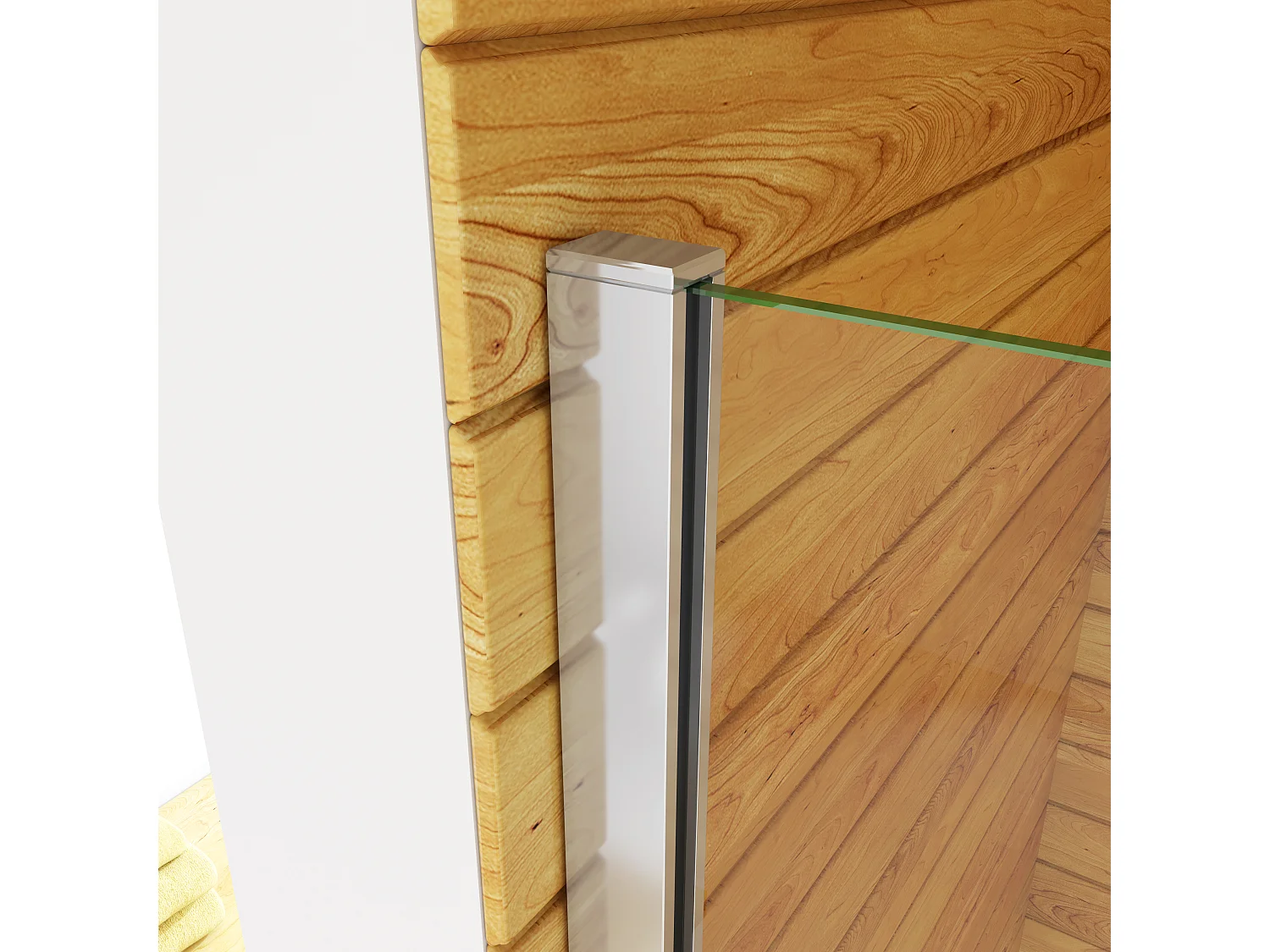 AICA paroi de douche à l’italienne fixe 70x190cm, style bandes horizontales, en 7mm verre anticalcaire, livré avec barre de stabilisation extensible