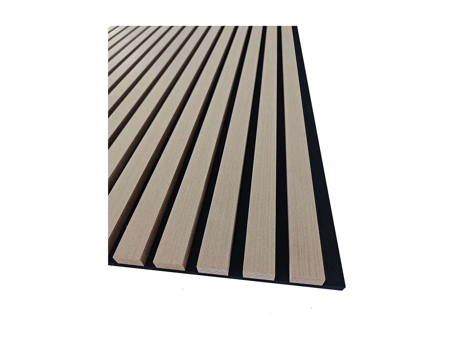 Lot de 2 Panneaux Muraux Décoratifs Acoustiques Bois MDF 260x30cm Chêne blanc  AntiBruit, Facile à Poser