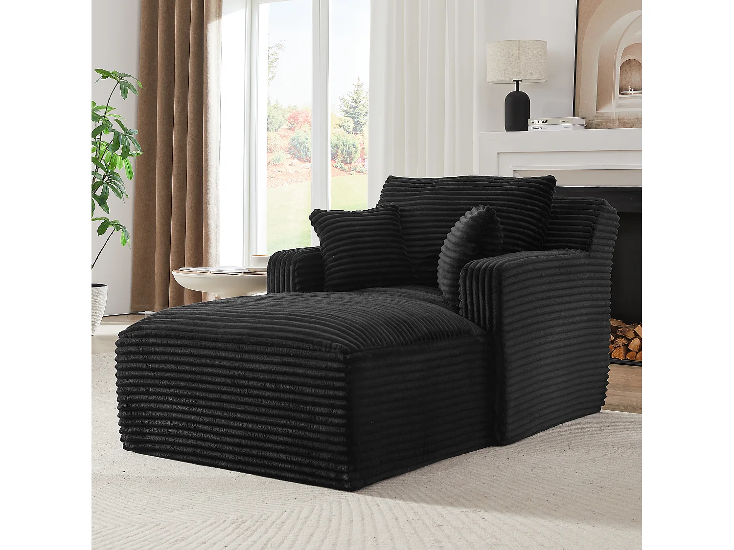 Modernes, wandelbares Chaiselongue-Sofa aus Cord