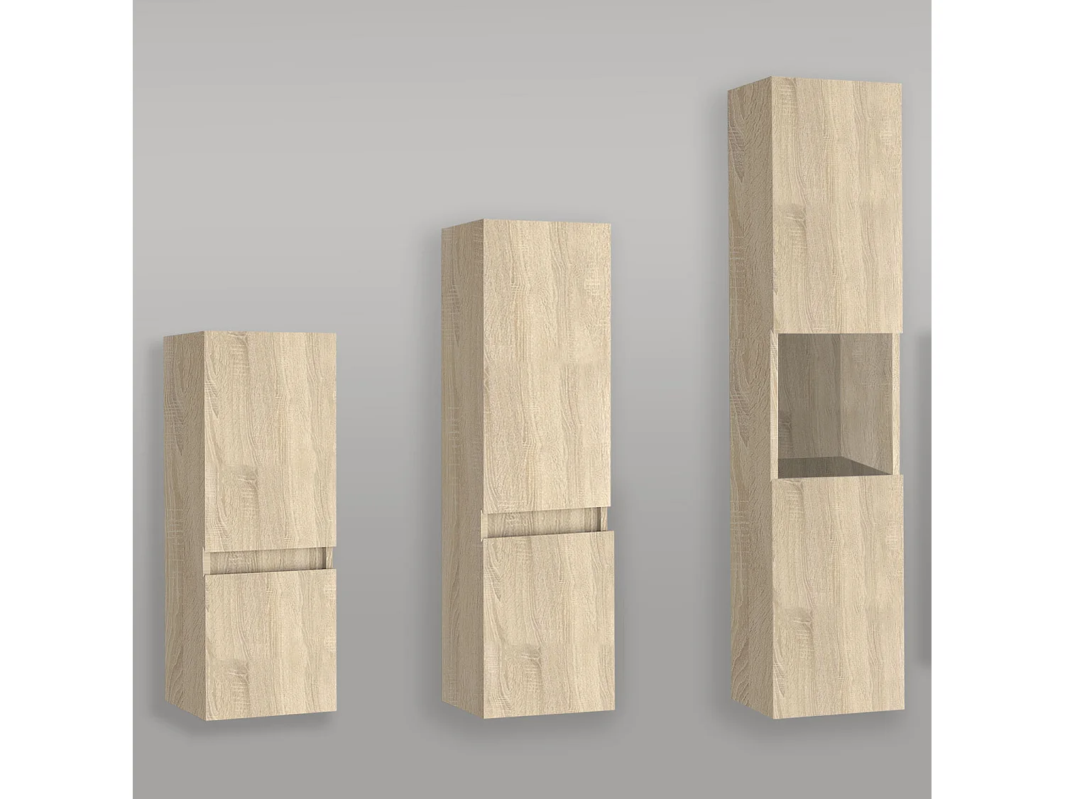 AICA Armario auxiliar  Armario de baño, 30 x 30 x 131.5 cm, Con compartimento divisorio y amplio espacio de almacenamiento， colgar de pared  color roble