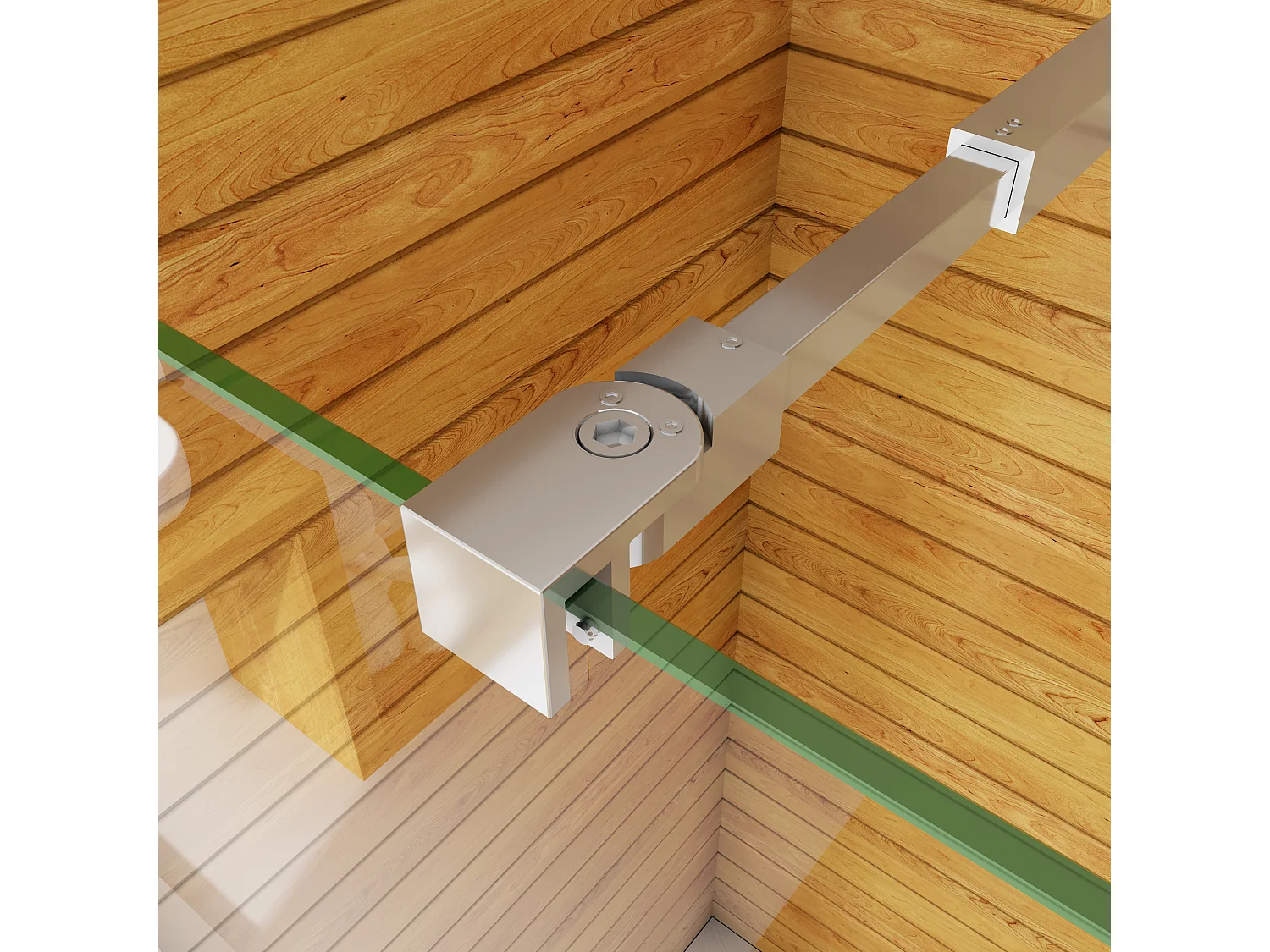 AICA paroi de douche à l’italienne fixe 60x190cm, style bandes horizontales, en 6mm verre anticalcaire, livré avec barre de stabilisation extensible