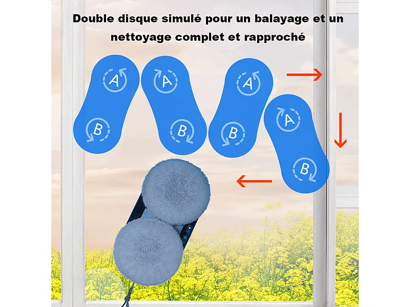 LIECTROUX Robot Lave Vitre YW610 - Haute performance, rservoir d'eau 30mL, Robot nettoyeur laveur de vitres intelligent autonome