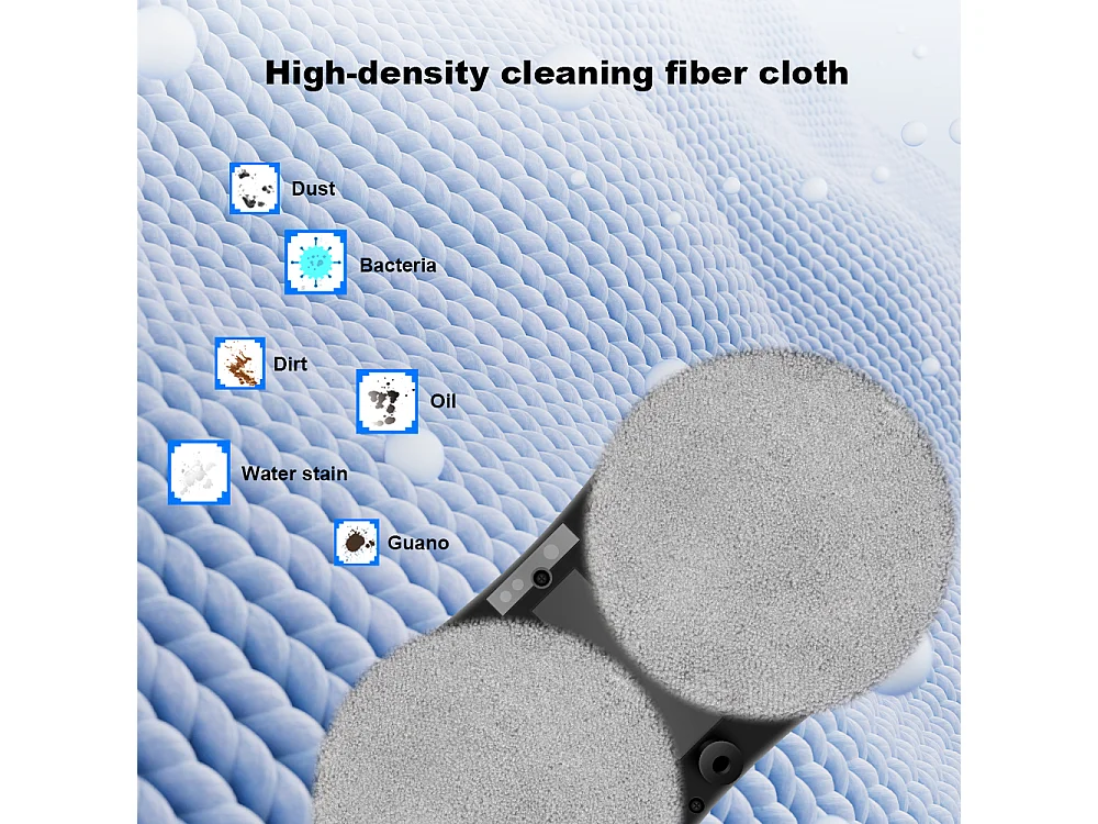 LIECTROUX Robot Lave Vitre HCR-10 Noir - 2800 Pa - Réservoir 30ml - Nettoyage auto - Robot laveur de vitres intelligent autonome