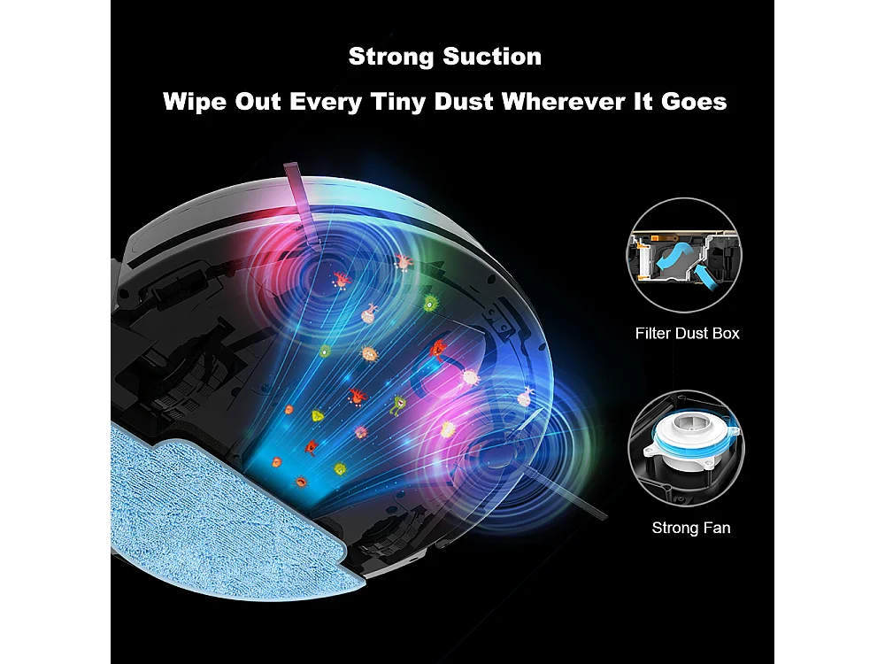 Aspirateur Robot - LIECTROUX - L200 - Nettoyage Eau et Poussires - Autonomie 120 min - Connect IoT