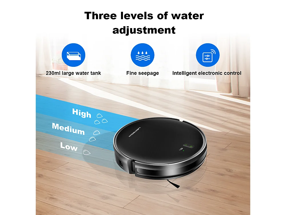 Aspirateur Robot - LIECTROUX - L200 - Nettoyage Eau et Poussires - Autonomie 120 min - Connect IoT