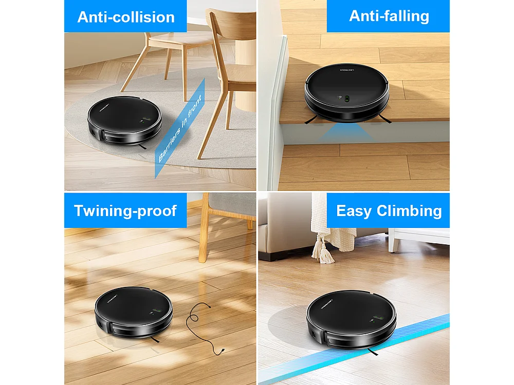 Aspirateur Robot - LIECTROUX - L200 - Nettoyage Eau et Poussires - Autonomie 120 min - Connect IoT