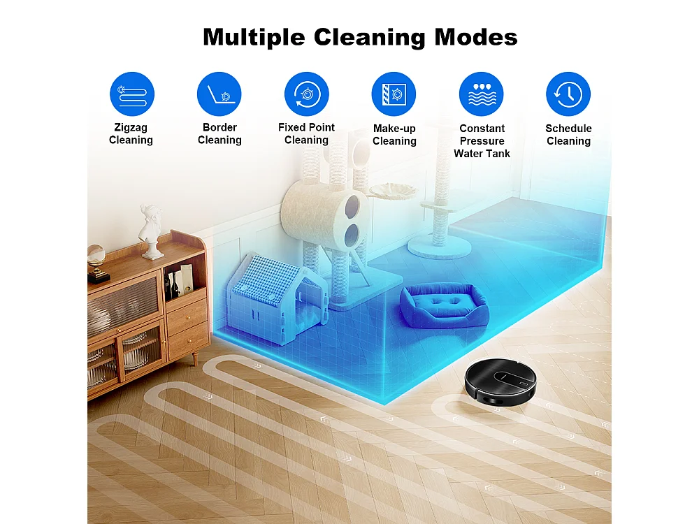 Aspirateur Robot - Liectroux - N7S-U - Navigation Gyroscope - Batterie 5200mAh - Nettoyage Humide/Sec