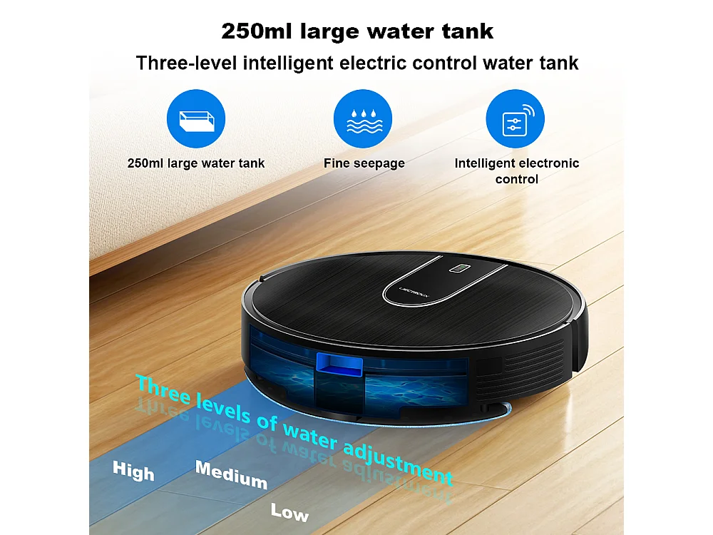 Aspirateur Robot - Liectroux - N7S-U - Navigation Gyroscope - Batterie 5200mAh - Nettoyage Humide/Sec