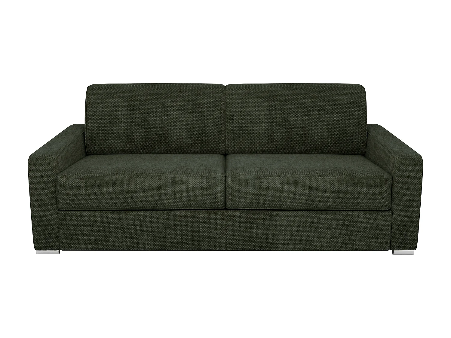 Canapé 4 places convertible express en tissu vert - Couchage 160 cm - Matelas 18 cm CALITO