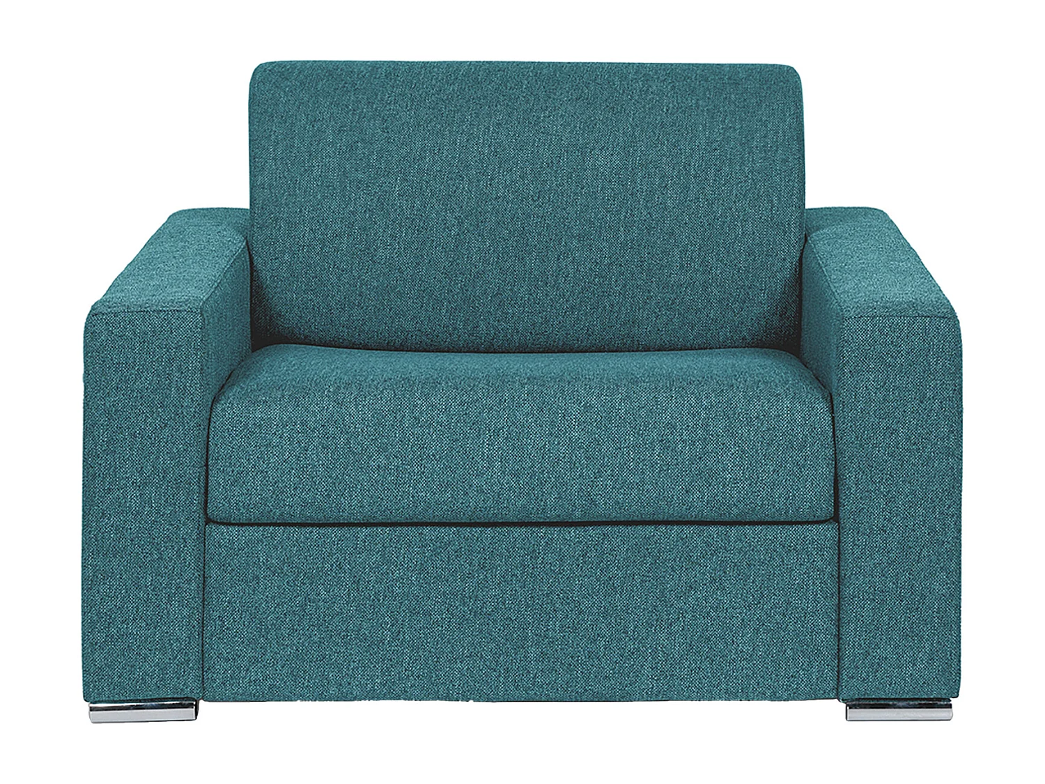 Fauteuil convertible express en tissu chiné bleu - Couchage à lattes larges 70 cm - Matelas 14 cm - CALITO