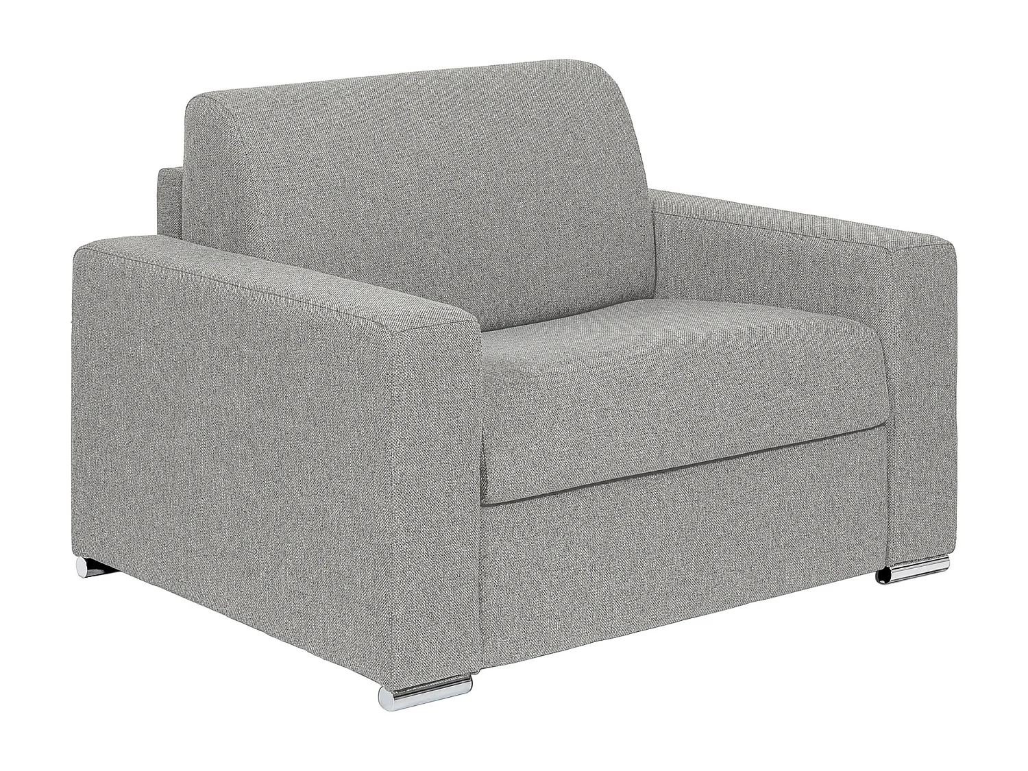 Fauteuil convertible express en tissu chiné gris clair - Couchage à lattes larges 70 cm - Matelas 14 cm - CALITO