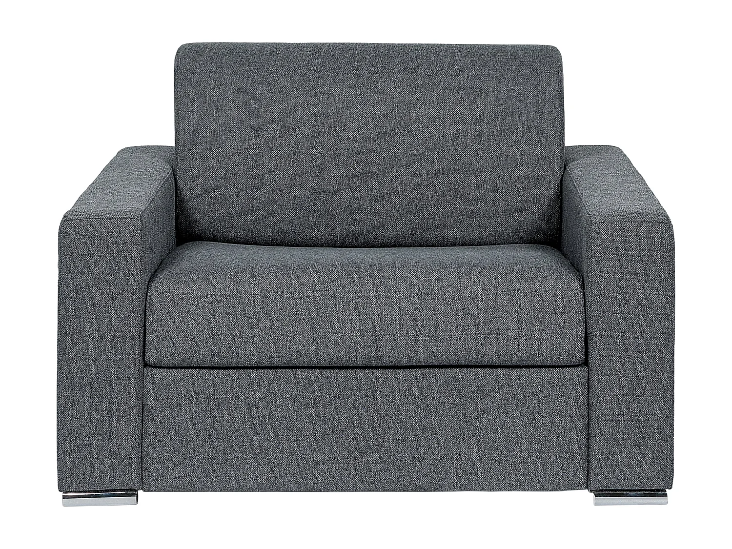 Fauteuil convertible express en tissu texturé gris - Couchage à lattes larges 70 cm - Matelas 14 cm - CALITO