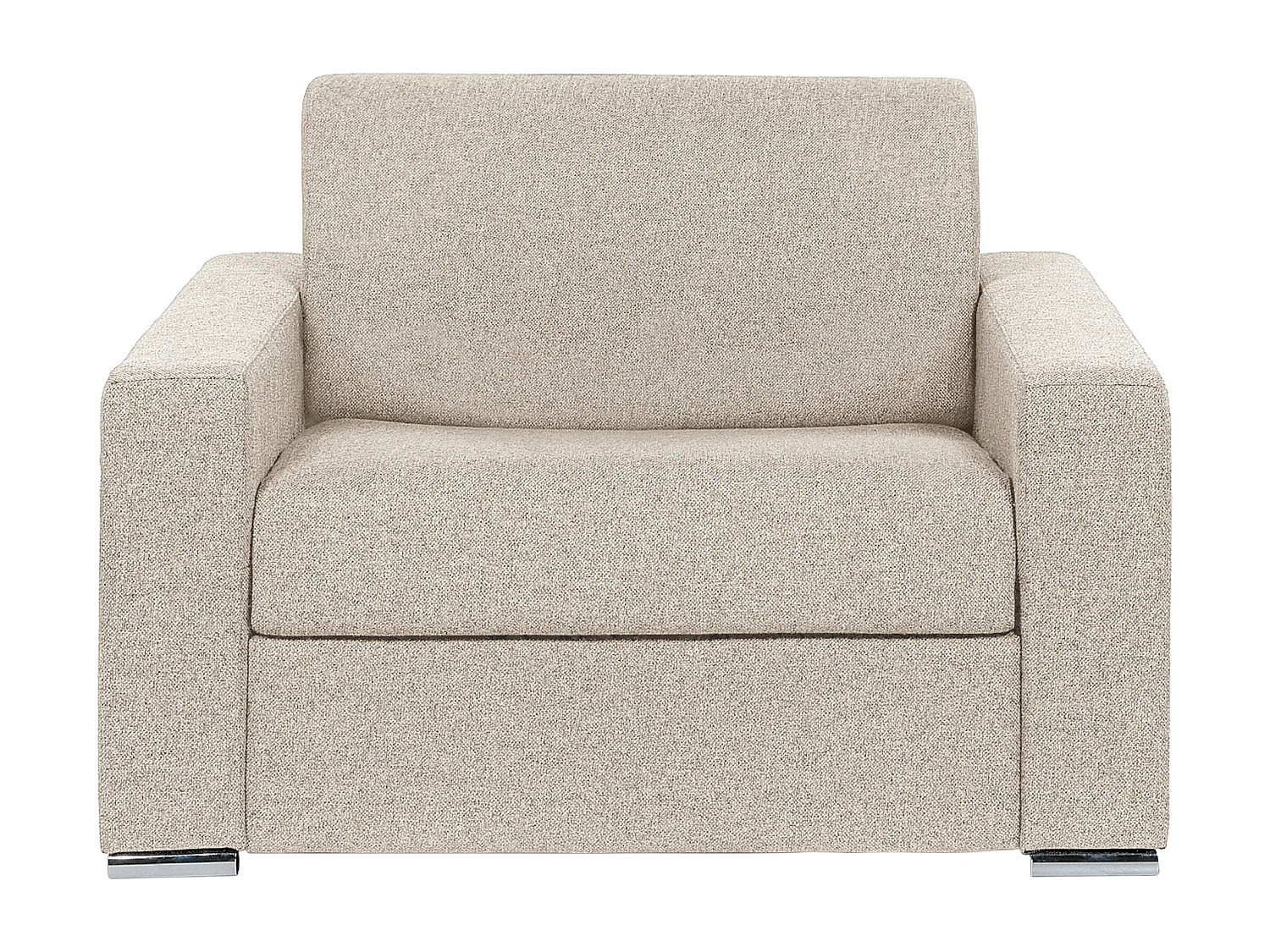Fauteuil convertible express en tissu texturé beige - Couchage à lattes larges 70 cm - Matelas 18 cm - CALITO