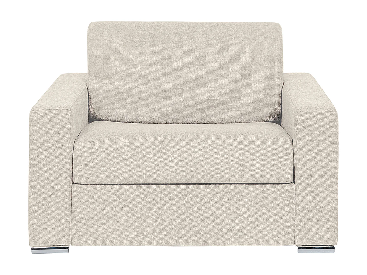 Fauteuil convertible express en tissu chiné beige - Couchage à lattes larges 70 cm - Matelas 18 cm - CALITO