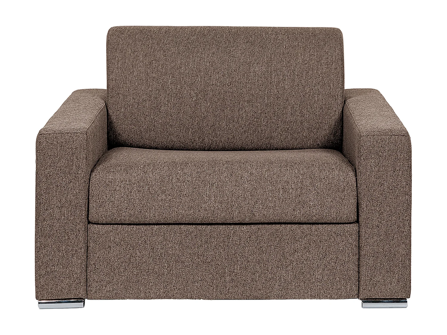 Fauteuil convertible express en tissu chiné chocolat - Couchage 70 cm - Matelas 18 cm - CALITO
