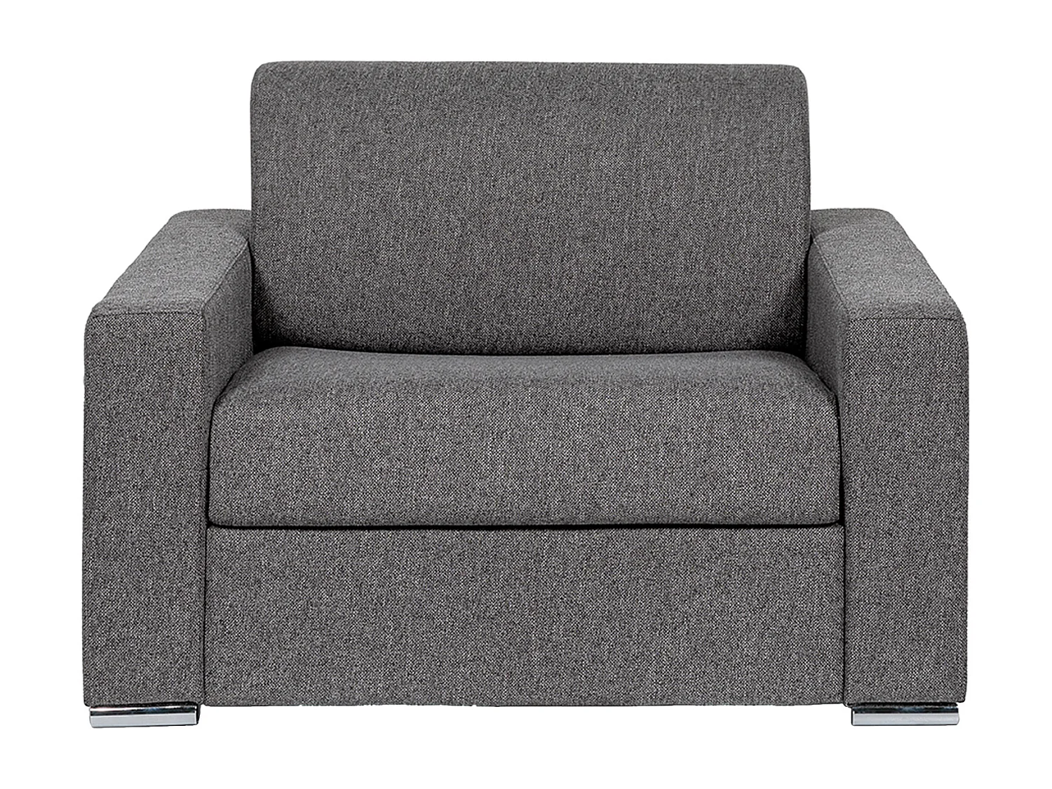 Fauteuil convertible express en tissu chiné anthracite - Couchage à lattes larges 70 cm - Matelas 18 cm - CALITO