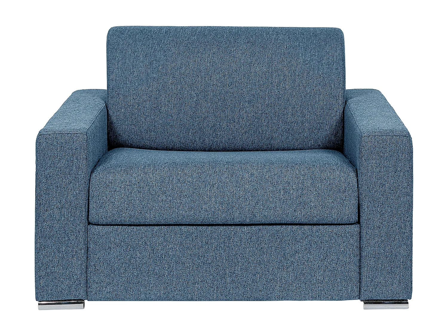Fauteuil convertible express en tissu texturé bleu - Couchage à lattes larges 70 cm - Matelas 18 cm - CALITO