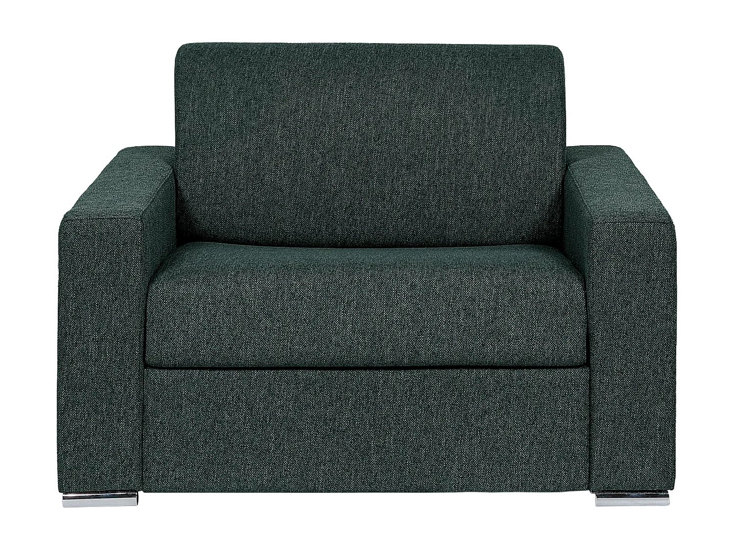 Fauteuil convertible express en tissu texturé vert sapin - Couchage à lattes larges 70 cm - Matelas 18 cm - CALITO