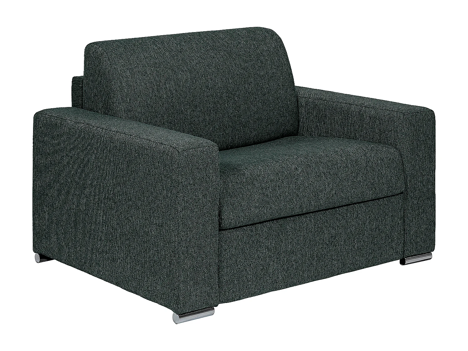 Fauteuil convertible express en tissu texturé vert sapin - Couchage à lattes larges 70 cm - Matelas 18 cm - CALITO