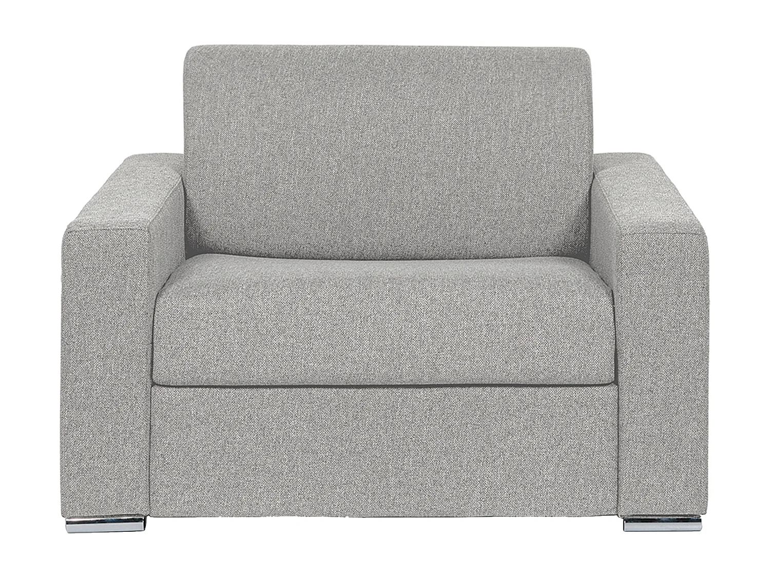 Fauteuil convertible express en tissu chiné gris clair - Couchage 70 cm - Matelas 18 cm - CALITO