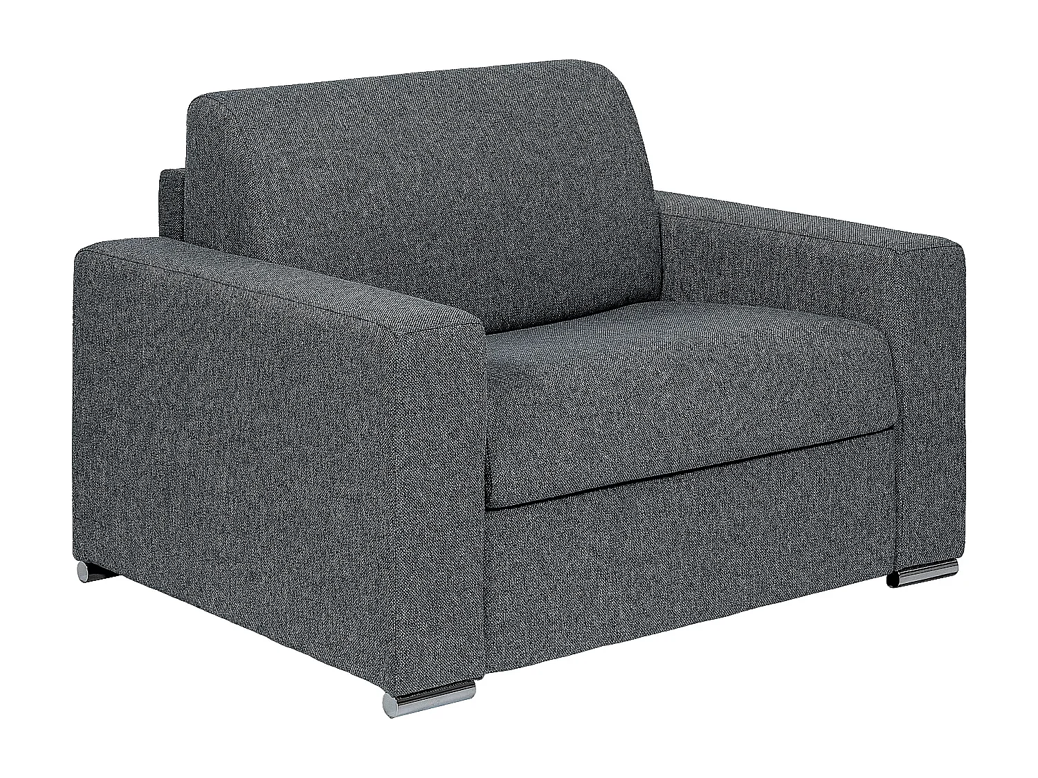 Fauteuil convertible express en tissu texturé gris - Couchage à lattes larges 70 cm - Matelas 18 cm - CALITO