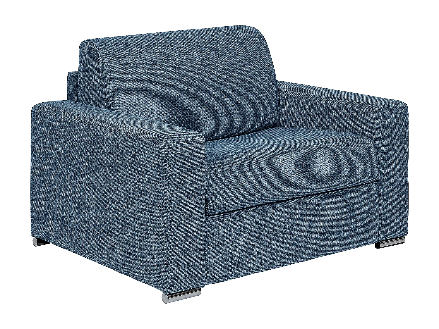 Fauteuil convertible express en tissu texturé bleu - Couchage 70 cm - Matelas 18 cm - CALITO