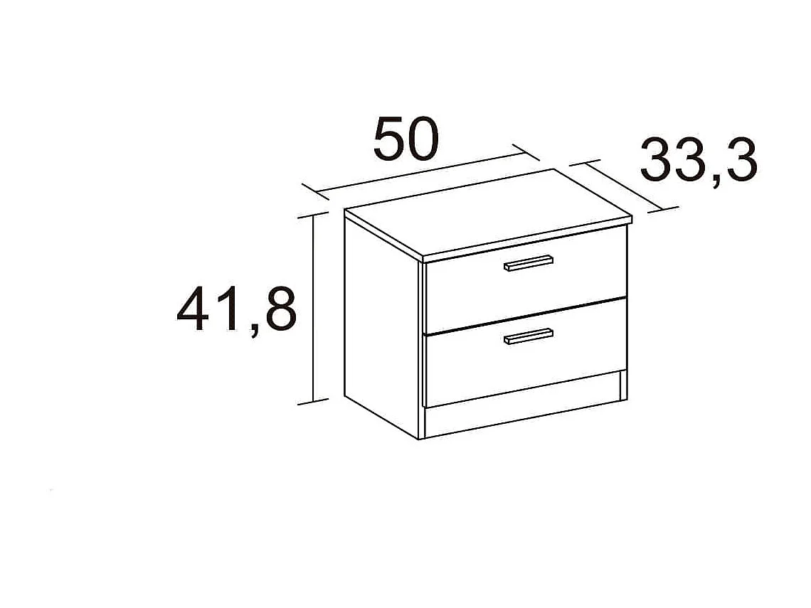 Mesita de noche Couple 2 cajones blanco mate/sahara 41,8x50x33,3 cm