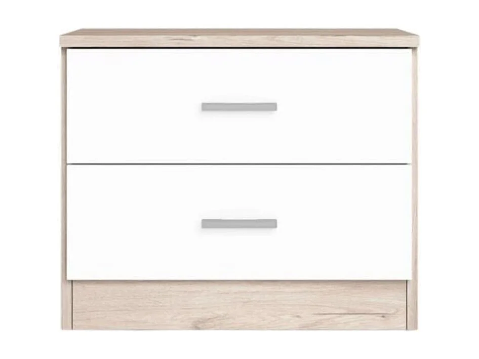 Mesita de noche Couple 2 cajones blanco mate/sahara 41,8x50x33,3 cm