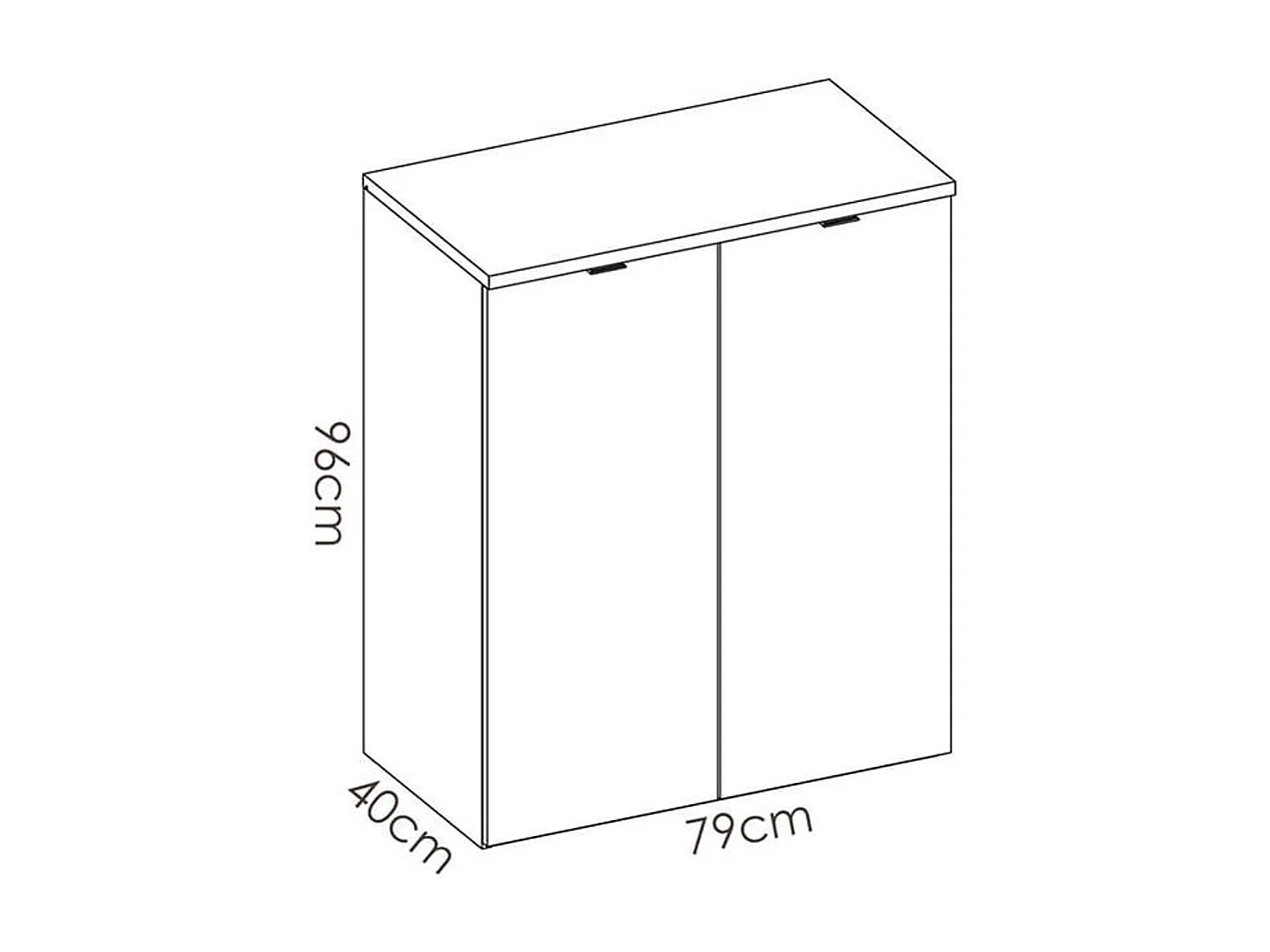 Armario Rox con 2 puertas blanco/natural 96x79x40 cm