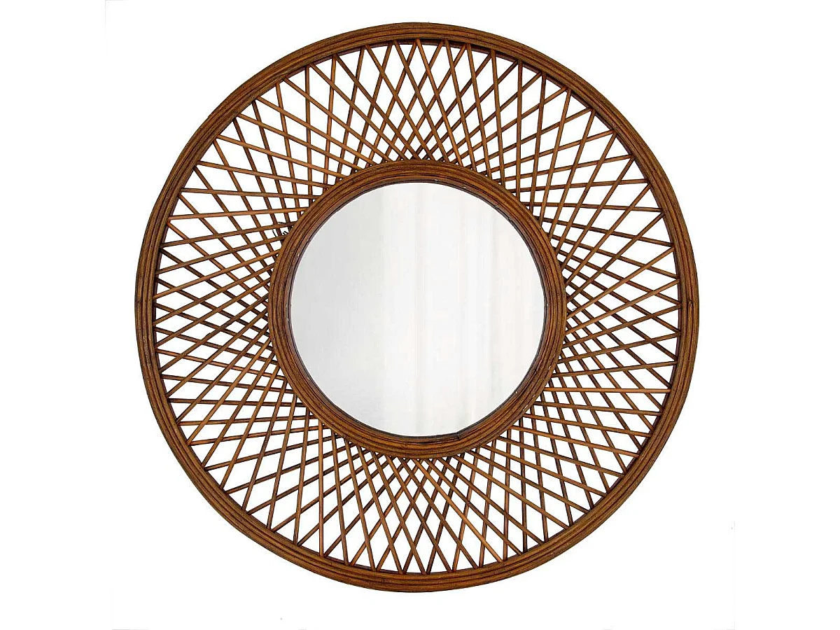 Espejo MOA Vinthera circular marrón Ø59 cm