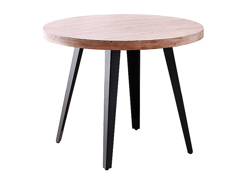 Mesa de comedor Berg diseño fijo roble honey/negro Ø100x76 cm Adec