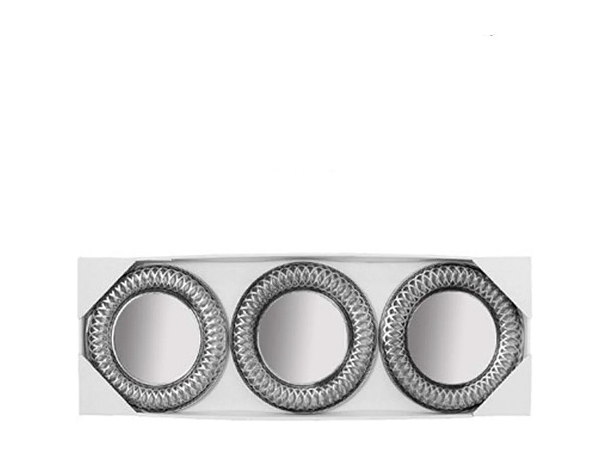 Pack de 3 espejos estilo clásico plata Ø24 cm