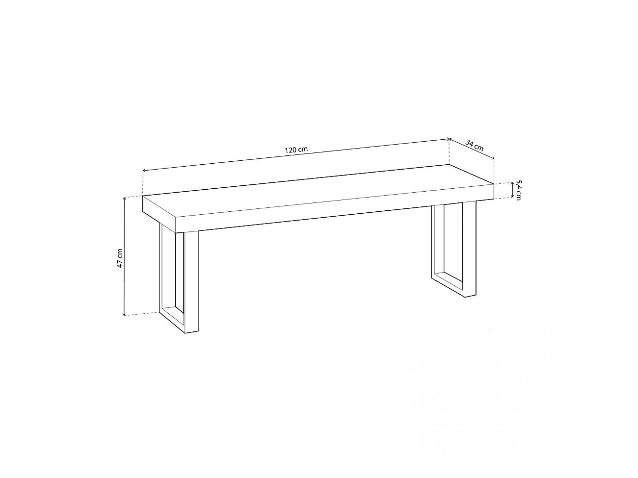 Banco asiento Loft roble Honey/negro 47x120x34 cm Adec