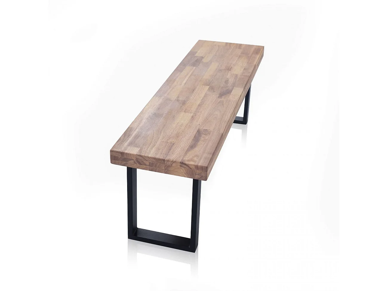 Banco de madera con patas metálicas en negro y roble honey 120x34 cm Loft Roble Honey - Negro