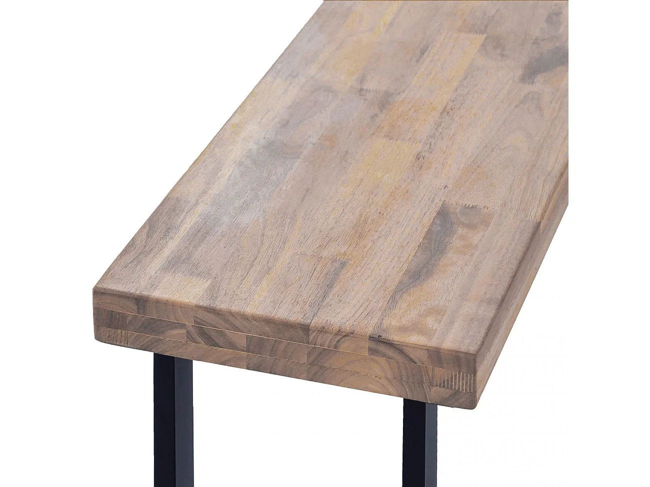 Banco de madera con patas metálicas en negro y roble honey 120x34 cm Loft Roble Honey - Negro