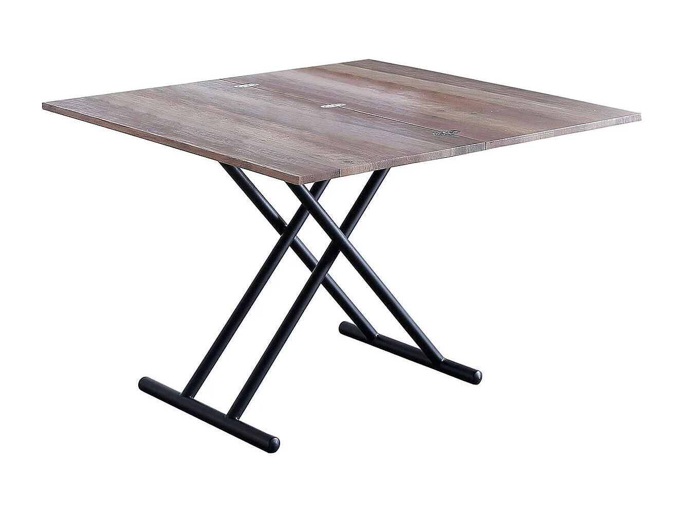 Mesa de centro Up & Down elevable y extensible 4 posiciones nogal/negro 49-76x100x50 cm Adec