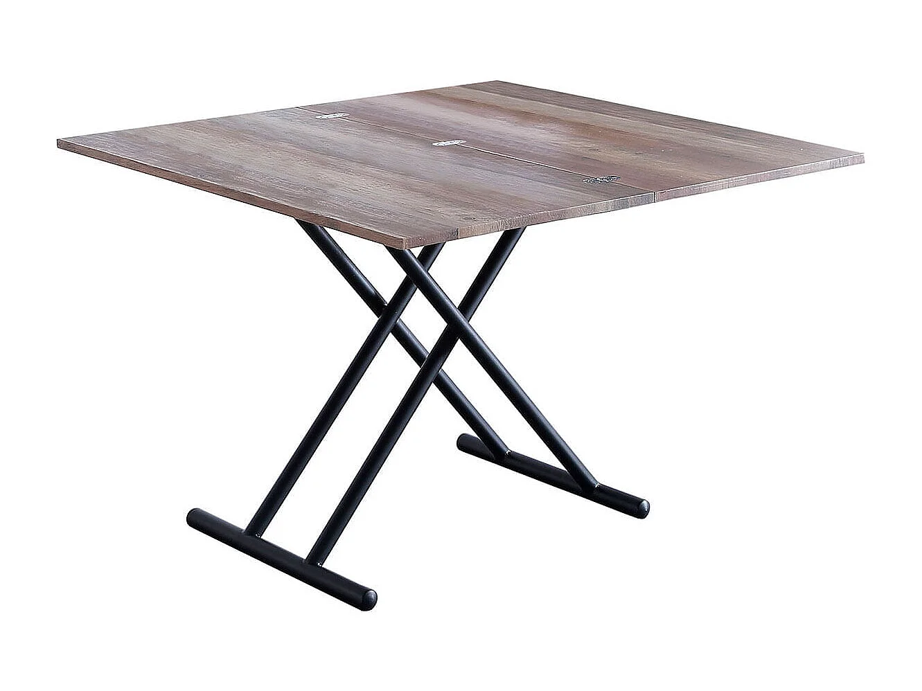 Mesa de centro Up & Down elevable y extensible 4 posiciones nogal/negro 49-76x100x50 cm Adec