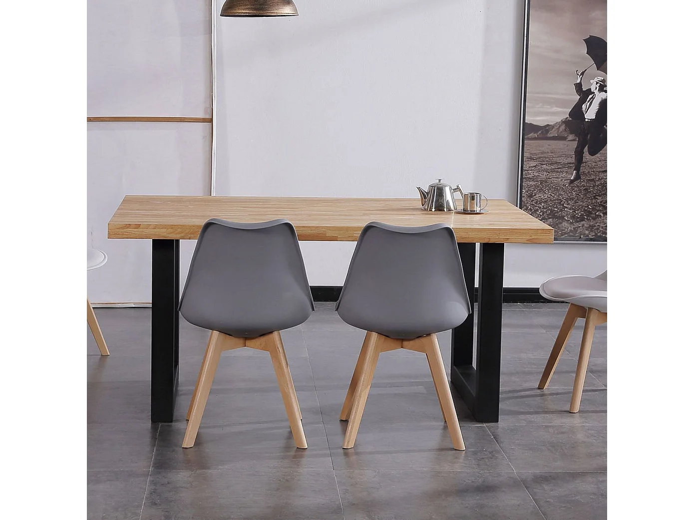 Mesa de jantar Loft 160 Carvalho selvagem - Preto