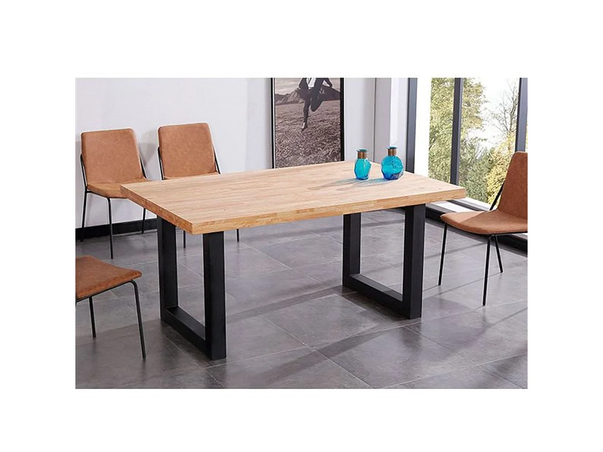 Mesa comedor Lis roble nordish/negro industrial 160x100x75 cm