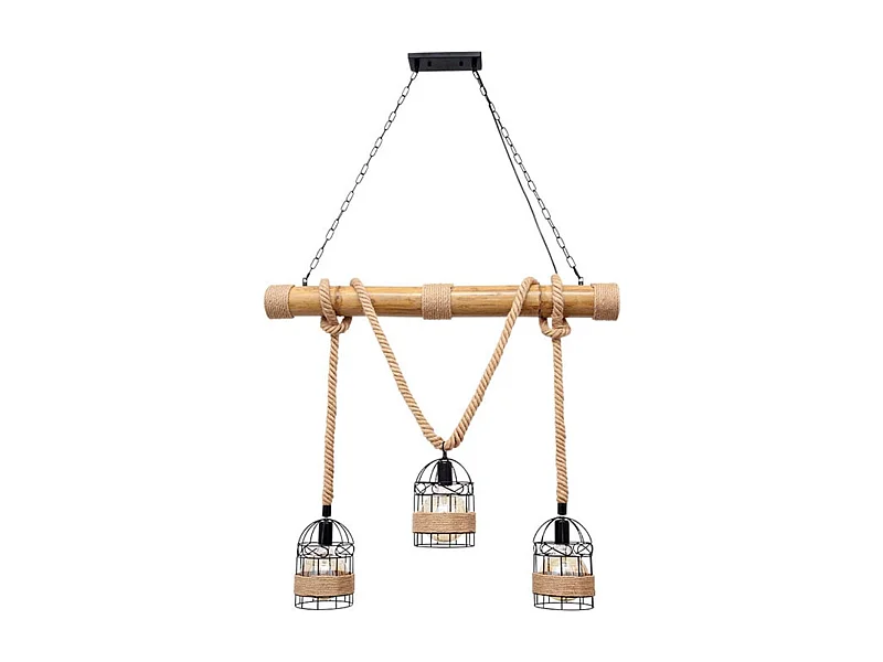 Lámpara de techo Soga Lumit 40W altura regulable marrón 80-130x100x100 cm