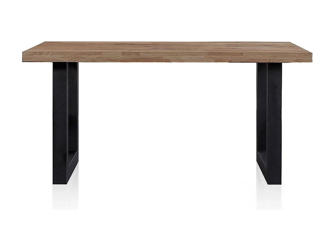 Mesa de comedor Loft fija roble oscuro 75x160x100 cm Adec