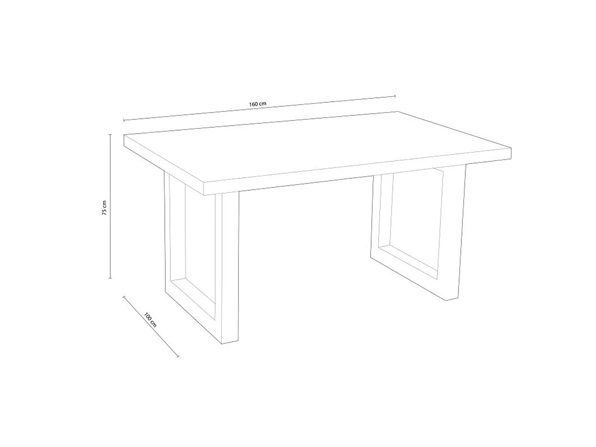 Mesa de comedor Loft fija roble oscuro 75x160x100 cm Adec