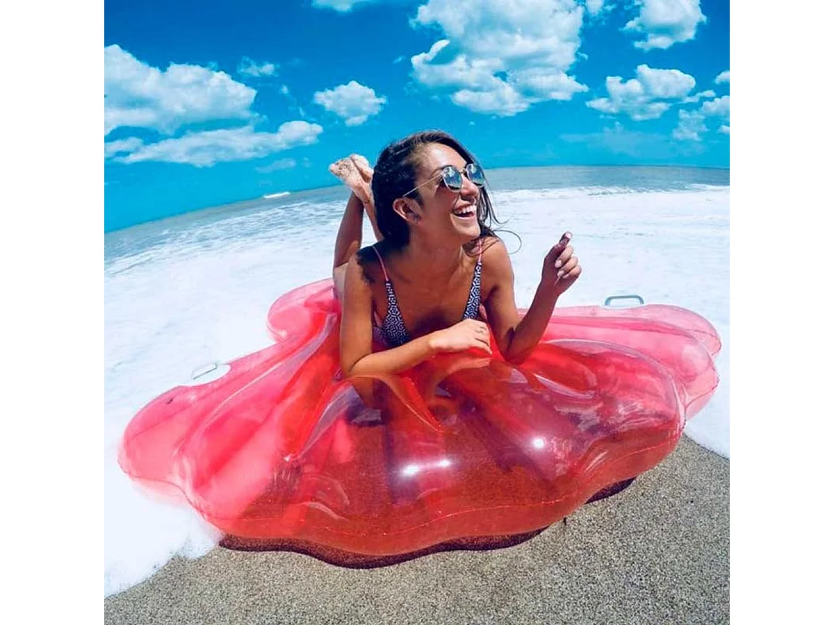 Colchoneta hinchable Shell Jumbo +14A rosa 160x160 cm