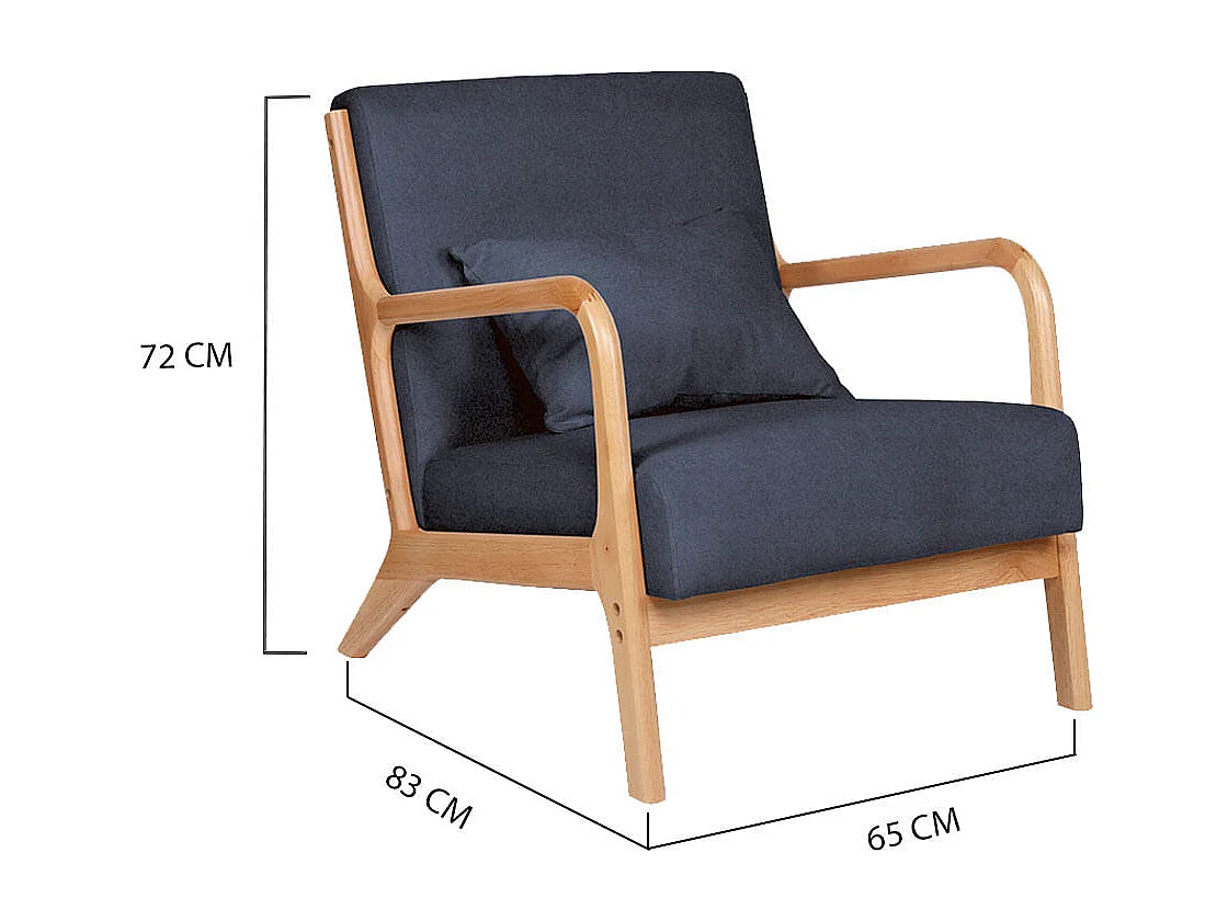 Butaca Tokio asiento acolchado tapizado microfibra gris/natural 72x65x83 cm Adec